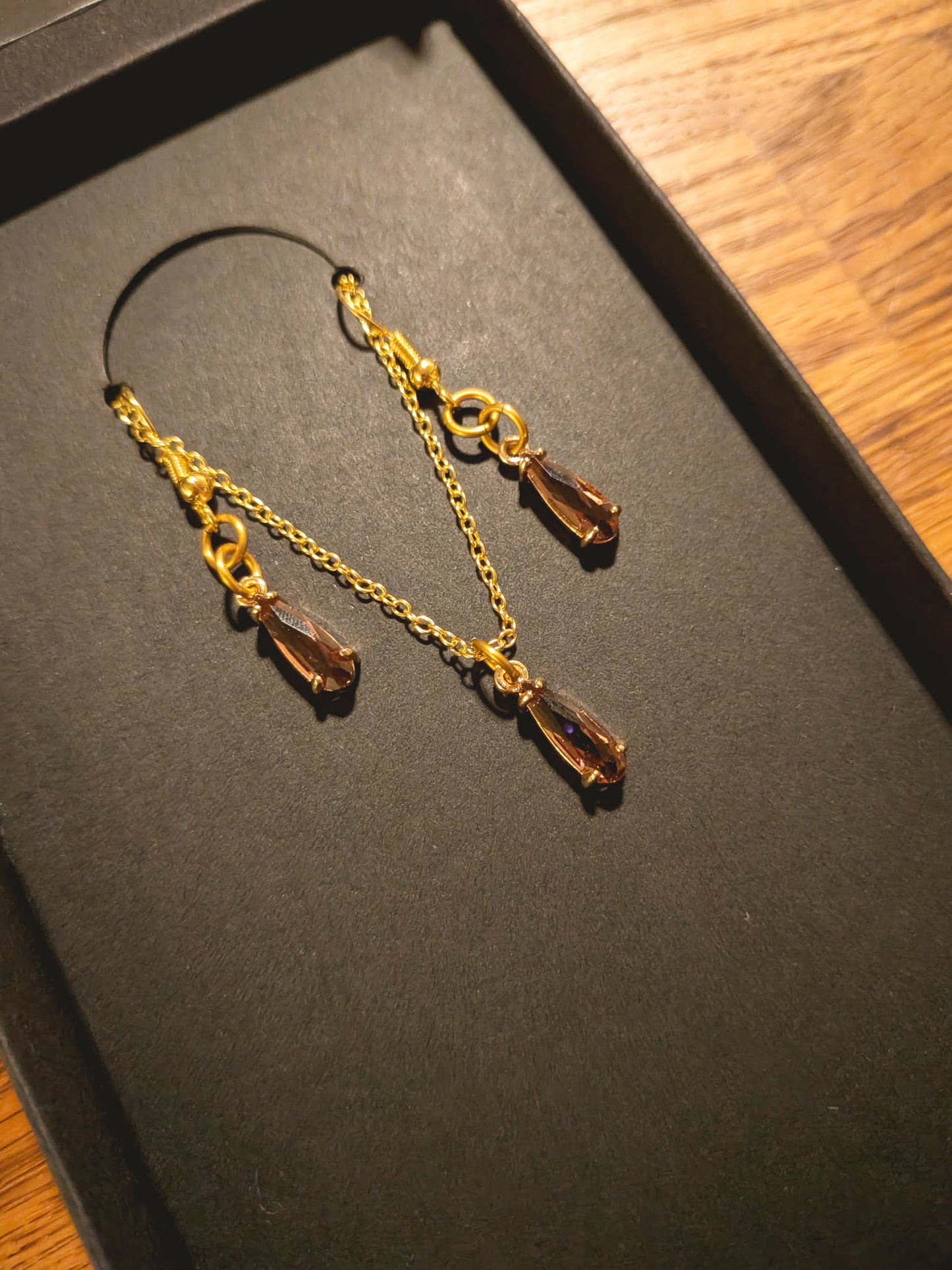 Tear Drop Mini Gem Necklace and Earring Set