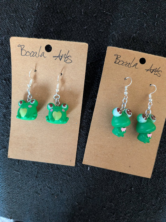 3D Frog Earrings