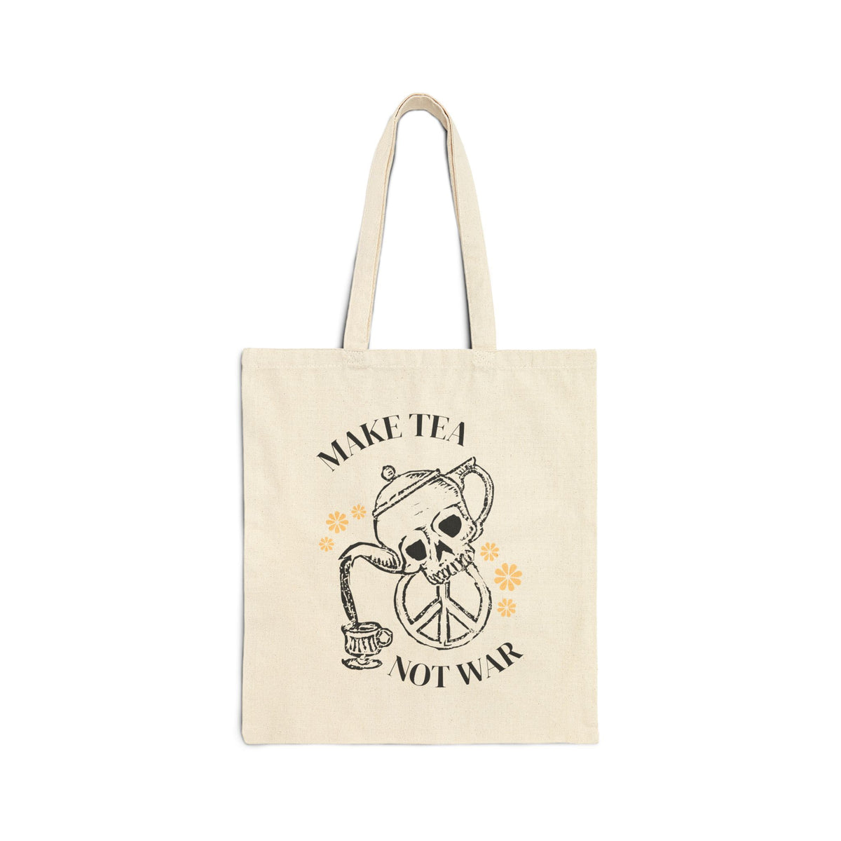 Make Tea Not War Cotton Canvas Tote Bag