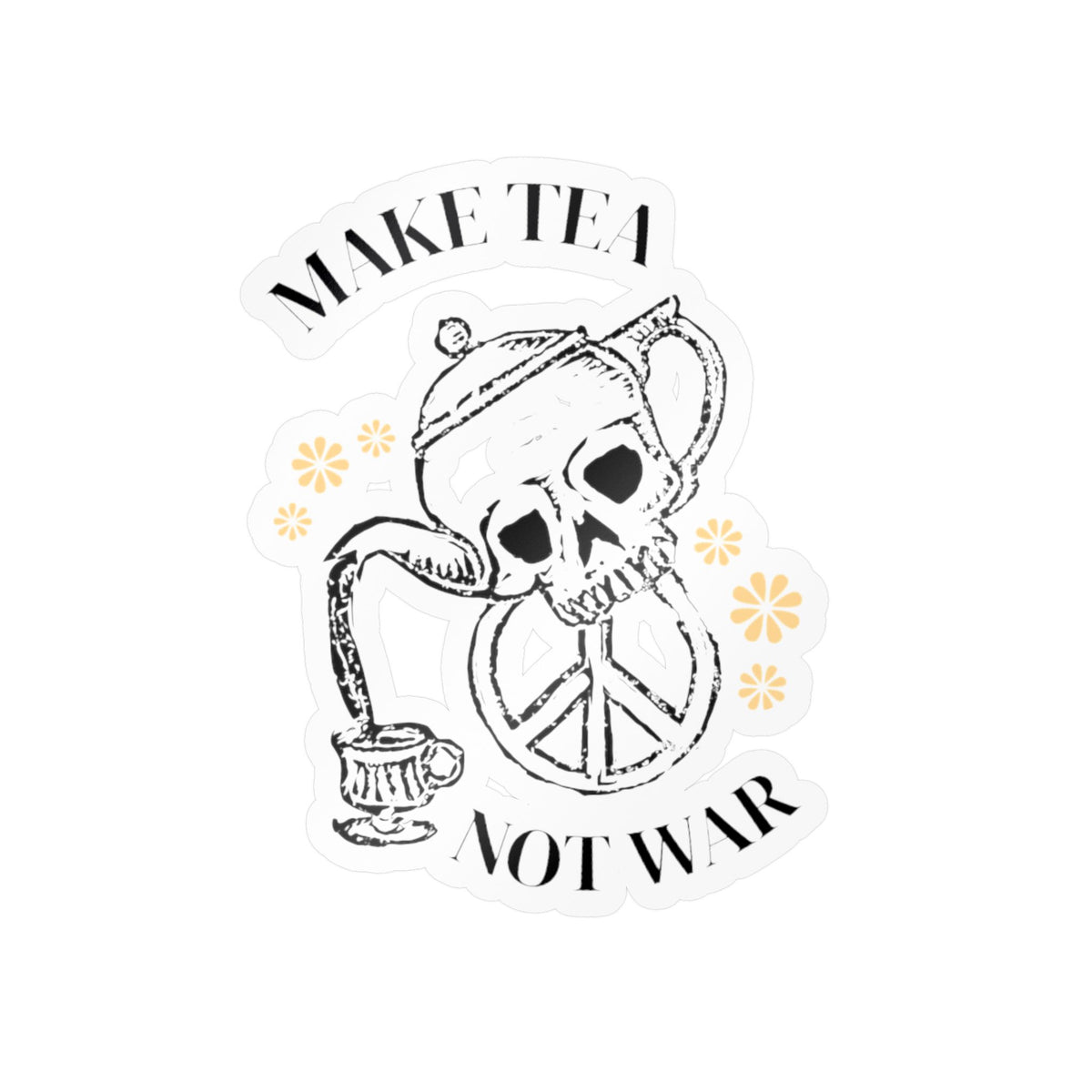 Make Tea Not War Kiss-Cut Vinyl Decals