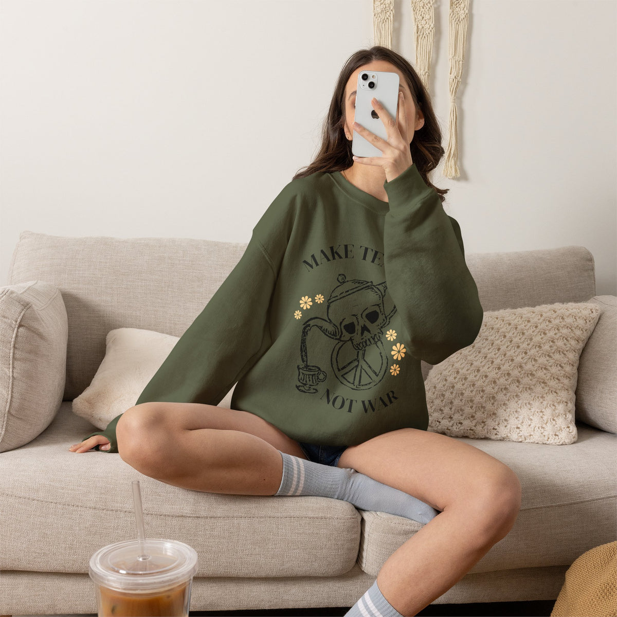 Make Tea Not War Crewneck Sweatshirt