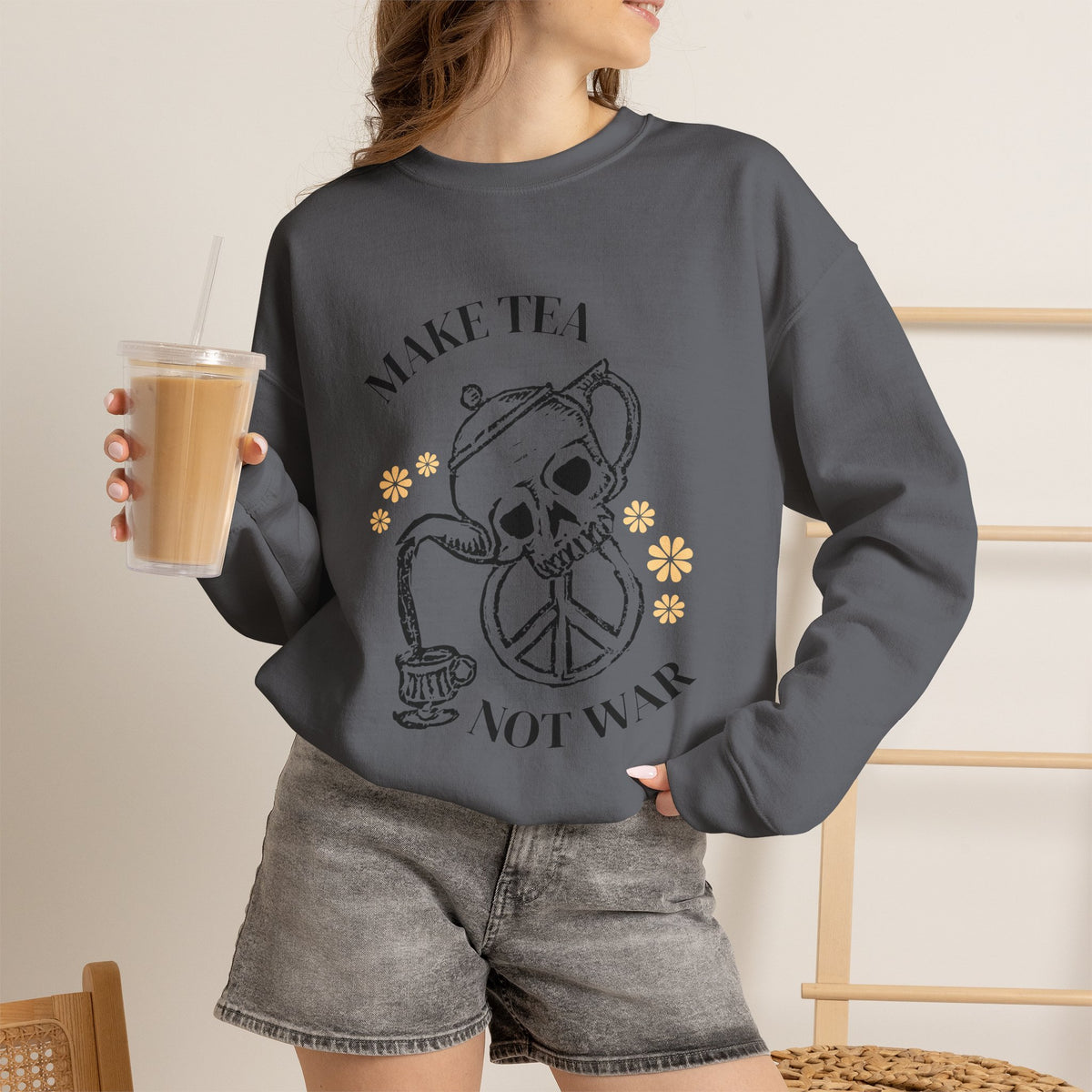 Make Tea Not War Crewneck Sweatshirt