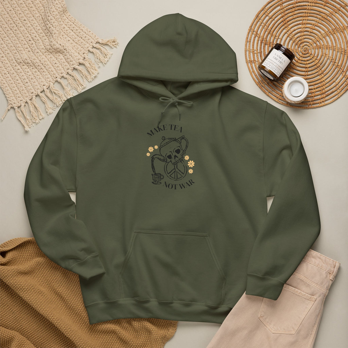 Make Tea Not War Hooded Sweatshirt