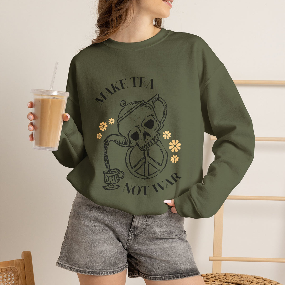 Make Tea Not War Crewneck Sweatshirt