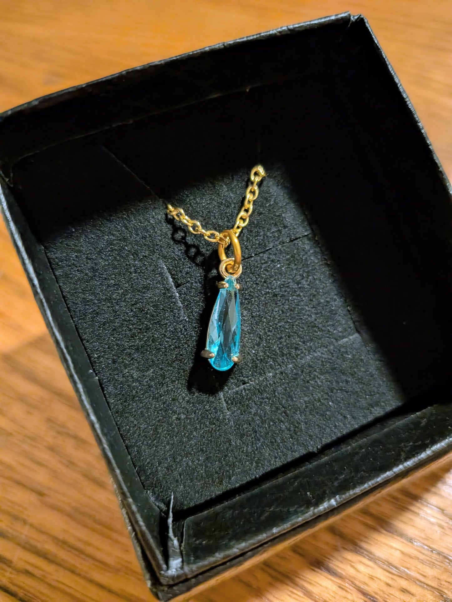 Tear Drop Mini Gem Necklace