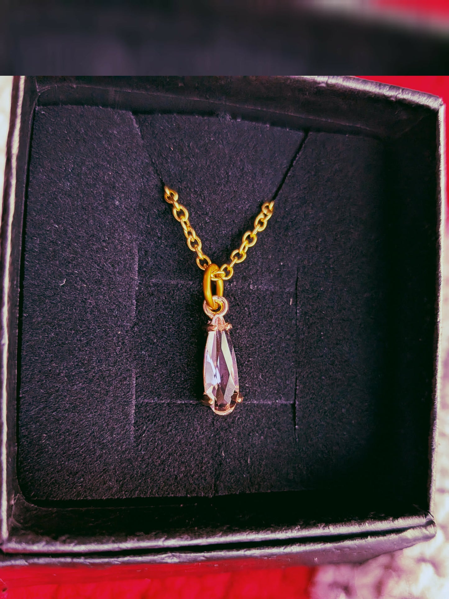 Tear Drop Mini Gem Necklace