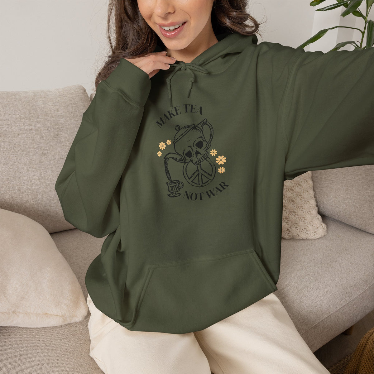 Make Tea Not War Hooded Sweatshirt