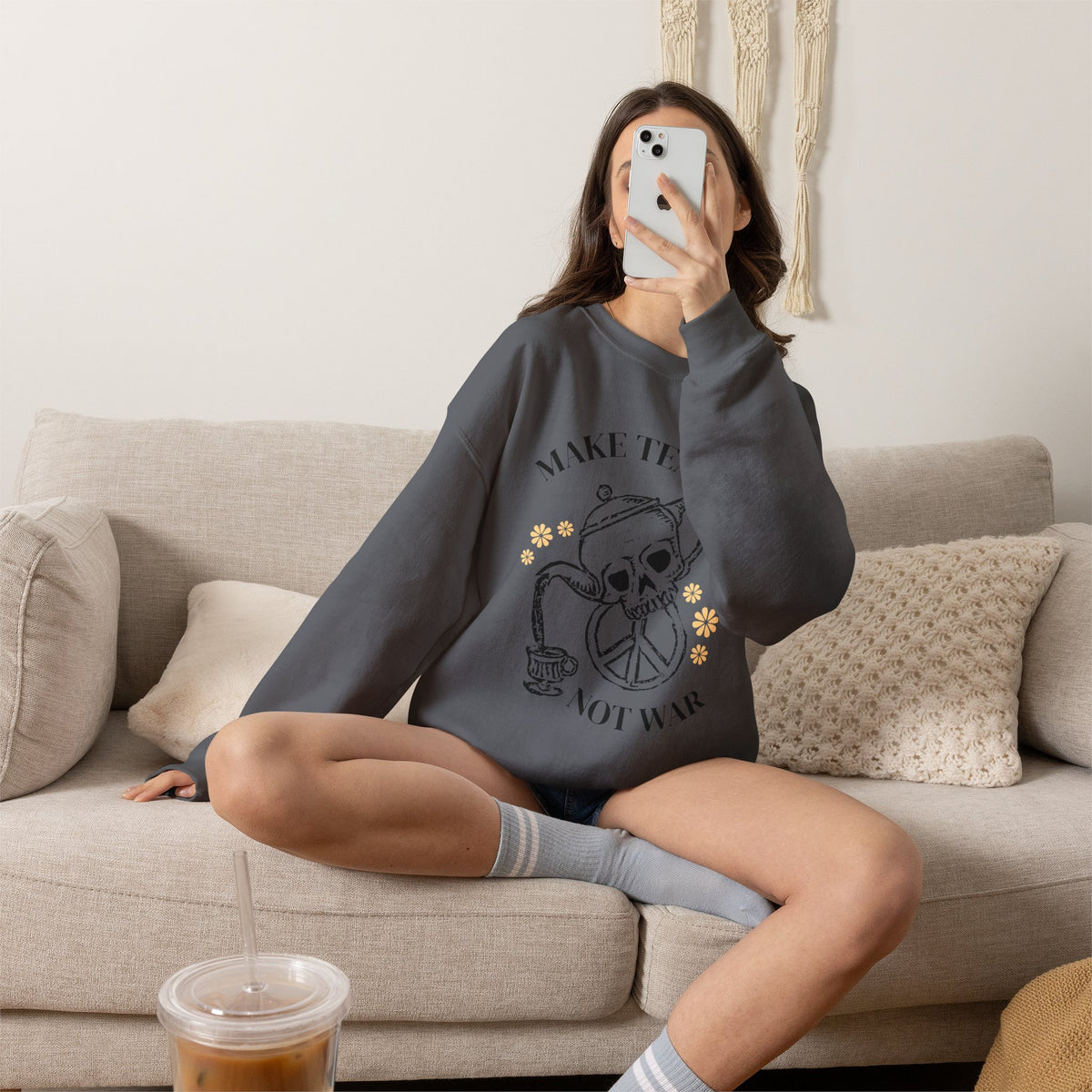 Make Tea Not War Crewneck Sweatshirt