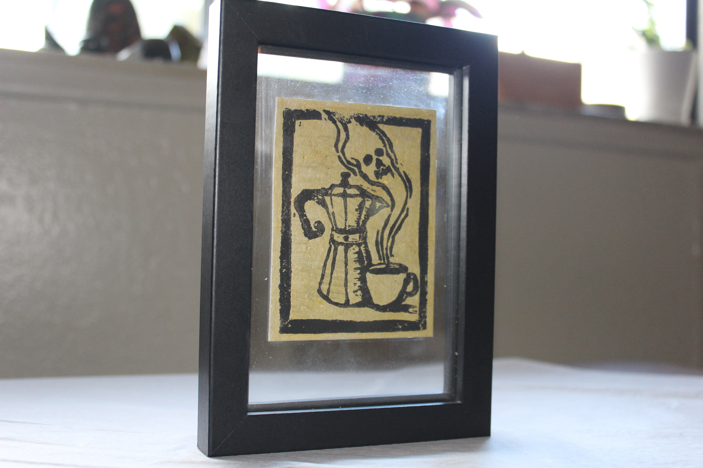 Black Frame Coffee Linograph