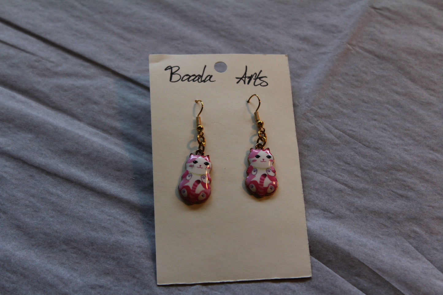 Bellies Up Cat Charm Earrings
