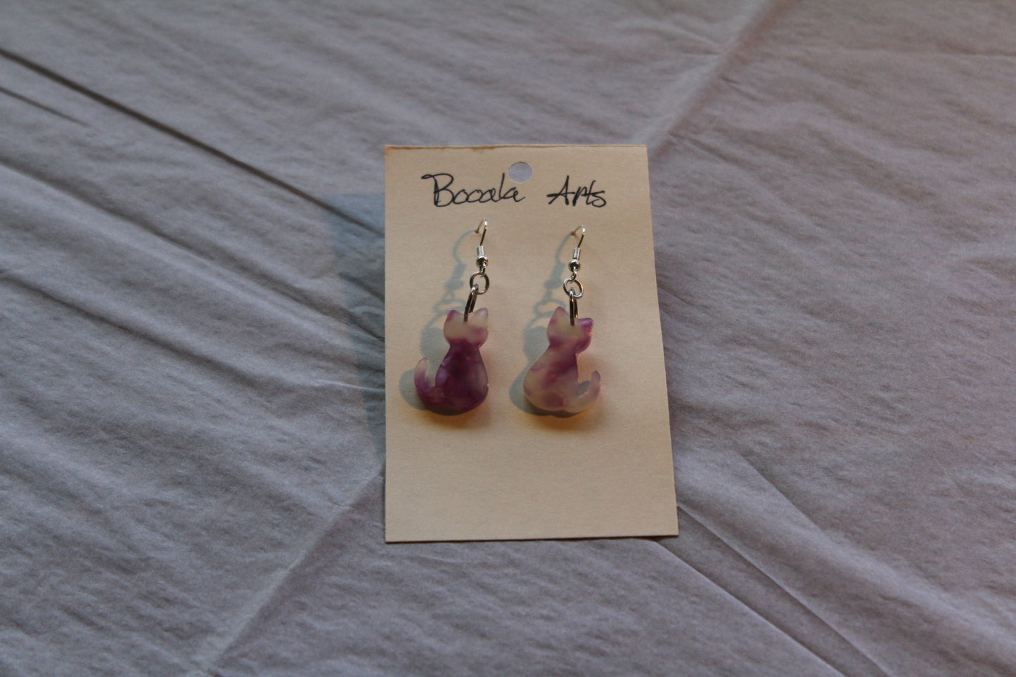 Gemstone Cat Earrings