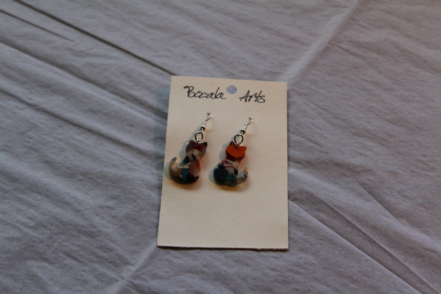 Gemstone Cat Earrings