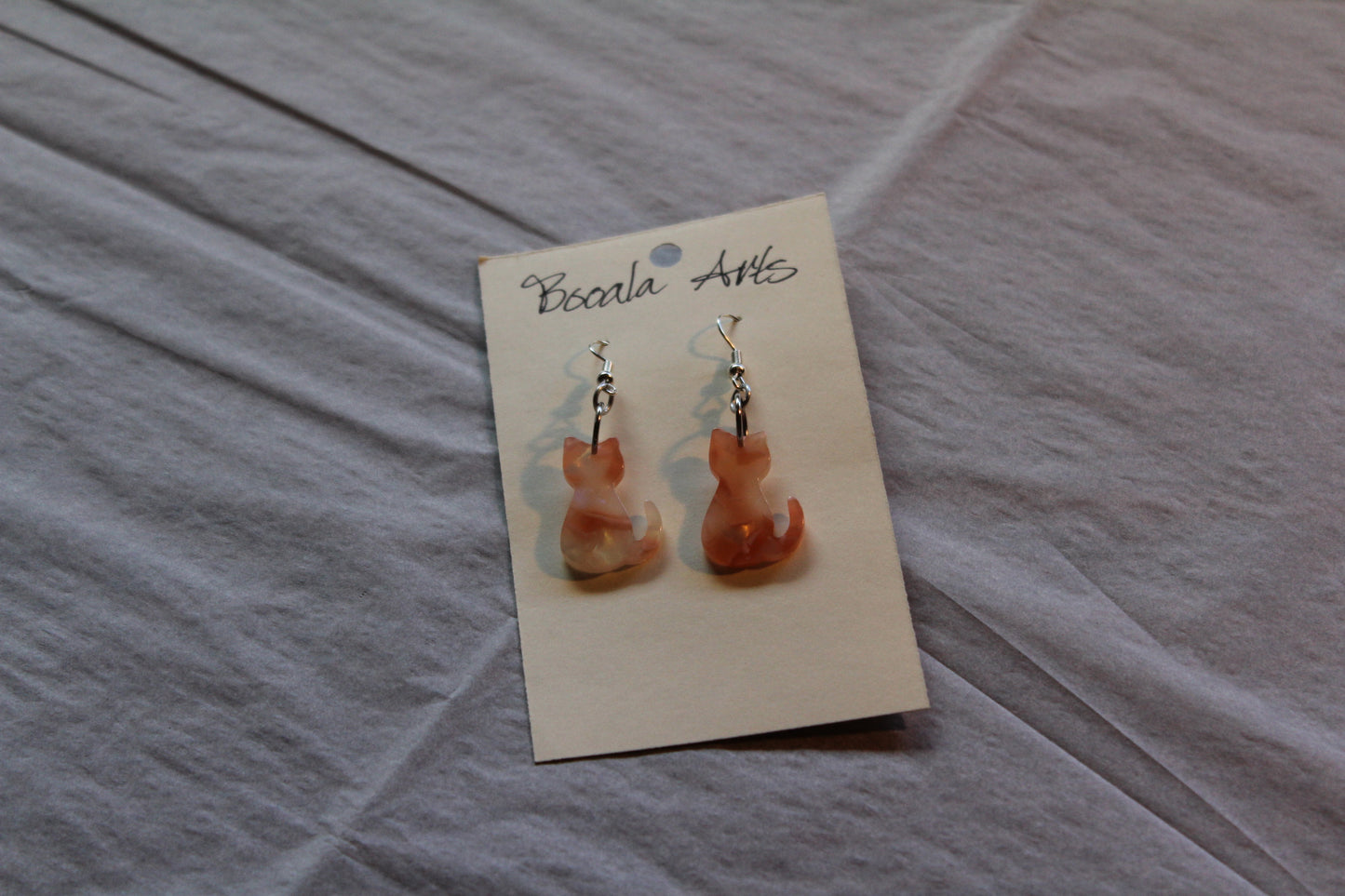 Gemstone Cat Earrings