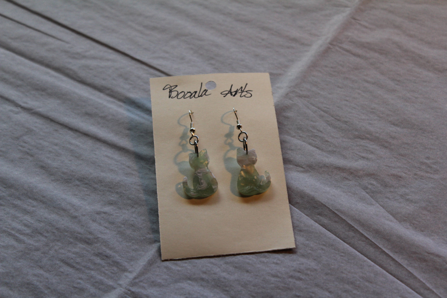 Gemstone Cat Earrings