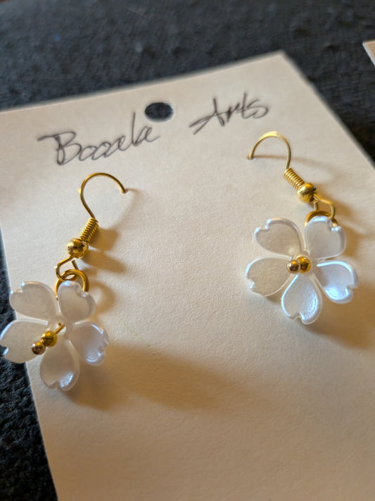 White Mini Floral Earrings
