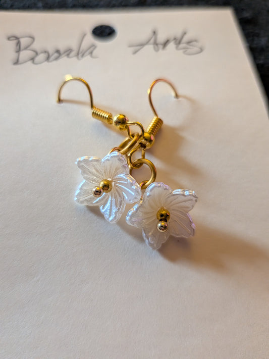 White Mini Floral Earrings