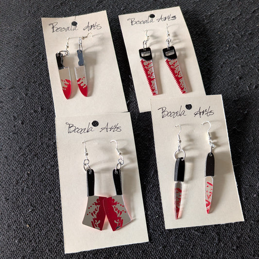 Mirrored Slasher Weapon Earrings